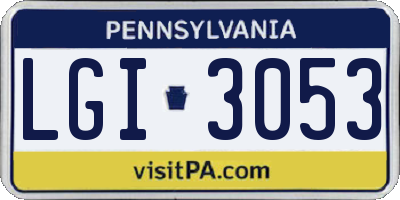 PA license plate LGI3053