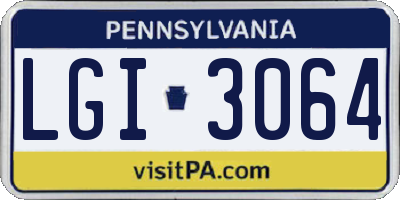 PA license plate LGI3064