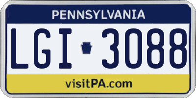 PA license plate LGI3088