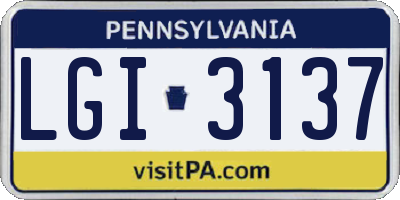 PA license plate LGI3137