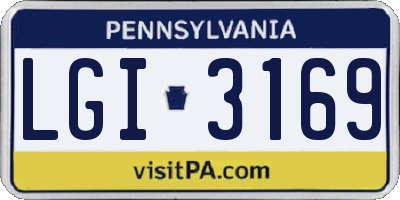 PA license plate LGI3169
