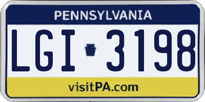 PA license plate LGI3198