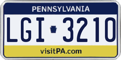 PA license plate LGI3210