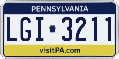 PA license plate LGI3211