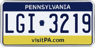 PA license plate LGI3219