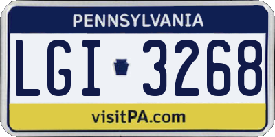 PA license plate LGI3268