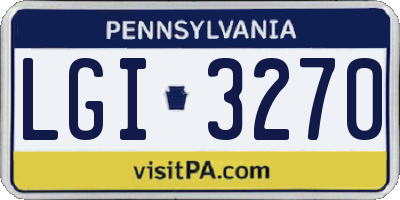 PA license plate LGI3270