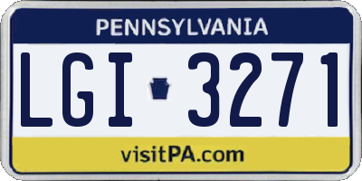 PA license plate LGI3271