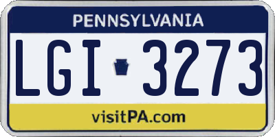 PA license plate LGI3273