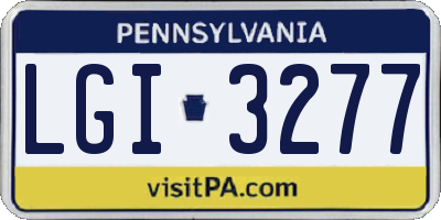PA license plate LGI3277