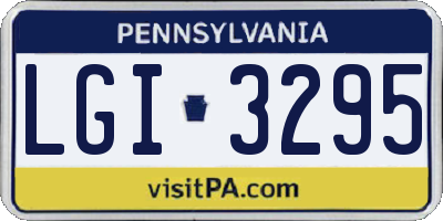 PA license plate LGI3295