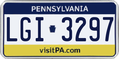 PA license plate LGI3297