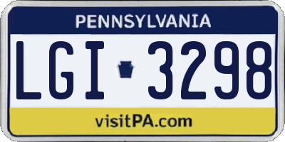 PA license plate LGI3298