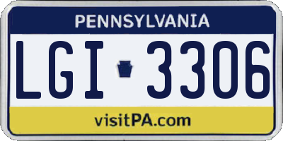 PA license plate LGI3306