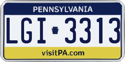 PA license plate LGI3313