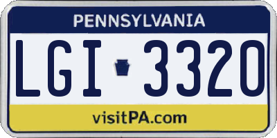 PA license plate LGI3320