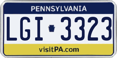 PA license plate LGI3323