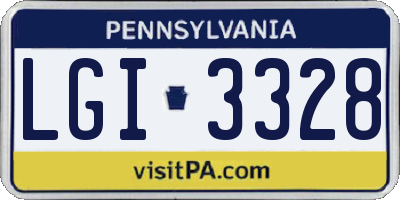 PA license plate LGI3328