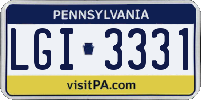 PA license plate LGI3331