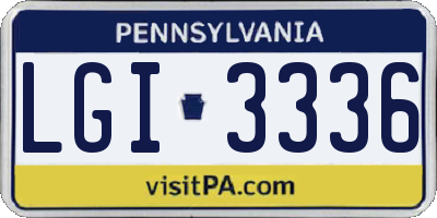 PA license plate LGI3336