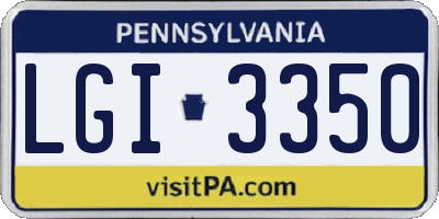 PA license plate LGI3350
