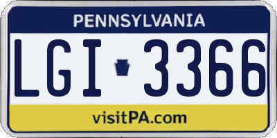 PA license plate LGI3366