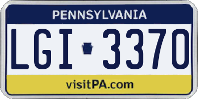 PA license plate LGI3370