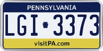 PA license plate LGI3373