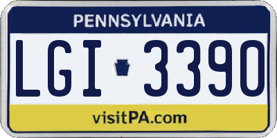 PA license plate LGI3390