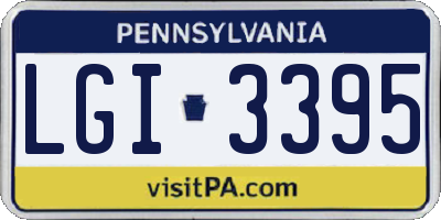 PA license plate LGI3395