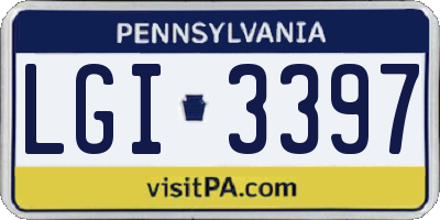 PA license plate LGI3397