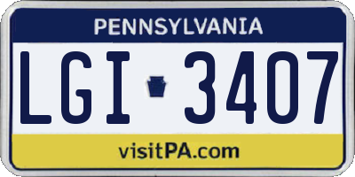 PA license plate LGI3407