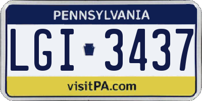 PA license plate LGI3437