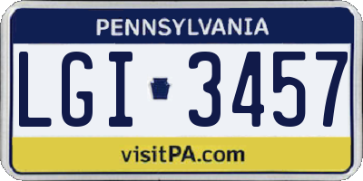 PA license plate LGI3457