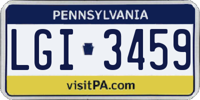 PA license plate LGI3459
