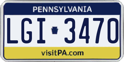 PA license plate LGI3470