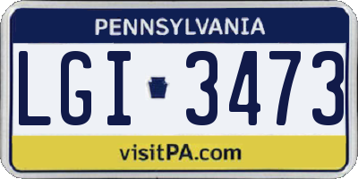 PA license plate LGI3473