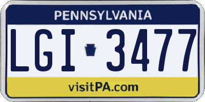 PA license plate LGI3477