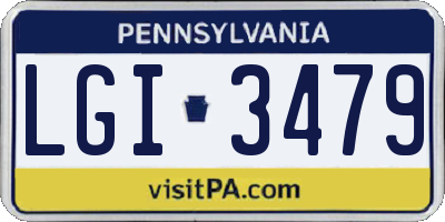PA license plate LGI3479