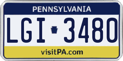 PA license plate LGI3480