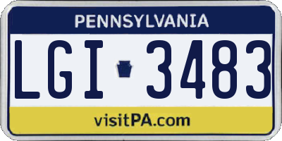 PA license plate LGI3483