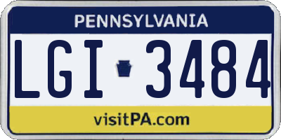 PA license plate LGI3484