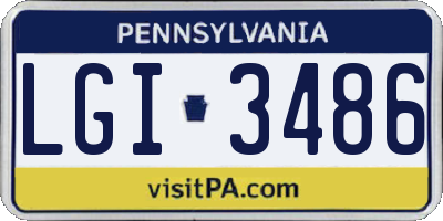 PA license plate LGI3486