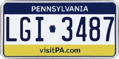 PA license plate LGI3487