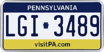 PA license plate LGI3489