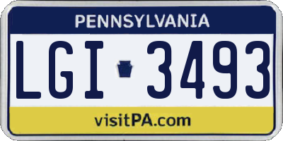 PA license plate LGI3493