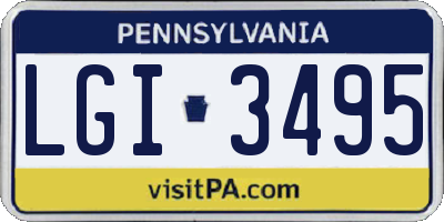 PA license plate LGI3495