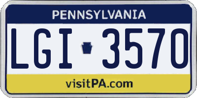 PA license plate LGI3570