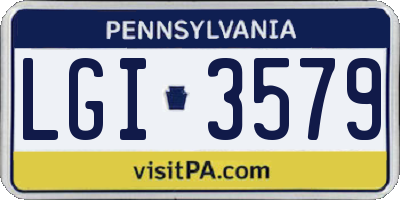 PA license plate LGI3579