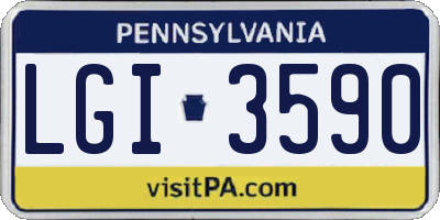 PA license plate LGI3590